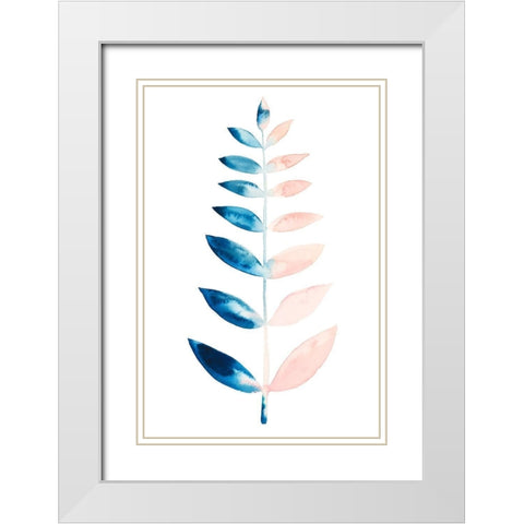 Sprig II White Modern Wood Framed Art Print with Double Matting by Popp, Grace