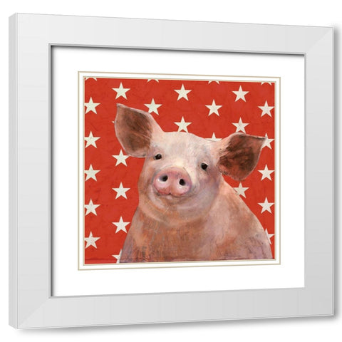 Patriotic Farm III White Modern Wood Framed Art Print with Double Matting by Borges, Victoria