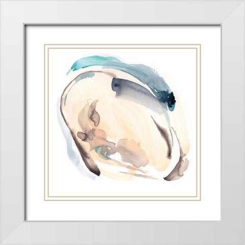 Sandy Sea I White Modern Wood Framed Art Print with Double Matting by Parker, Jennifer Paxton