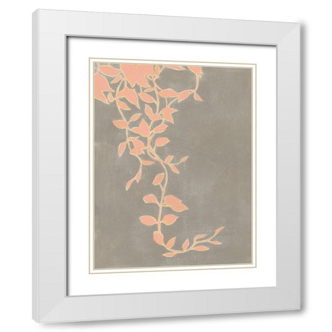 Coral Pothos I White Modern Wood Framed Art Print with Double Matting by Popp, Grace