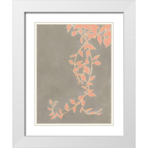 Coral Pothos II White Modern Wood Framed Art Print with Double Matting by Popp, Grace
