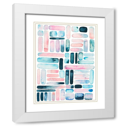 Prisma Puzzle I White Modern Wood Framed Art Print with Double Matting by Popp, Grace
