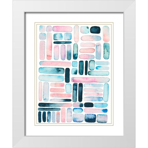 Prisma Puzzle I White Modern Wood Framed Art Print with Double Matting by Popp, Grace