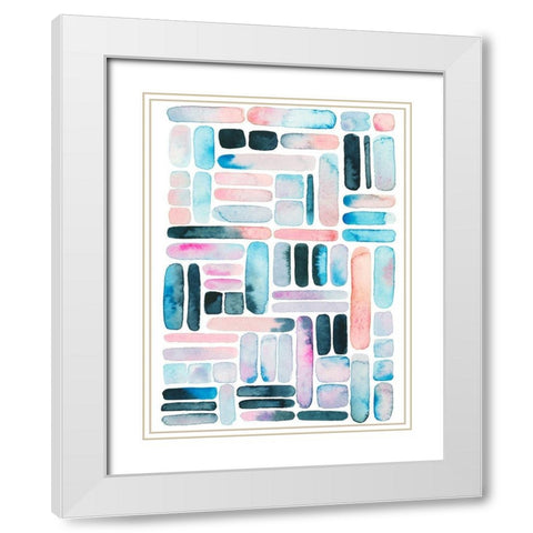 Prisma Puzzle II White Modern Wood Framed Art Print with Double Matting by Popp, Grace
