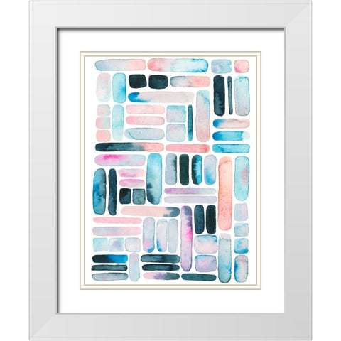 Prisma Puzzle II White Modern Wood Framed Art Print with Double Matting by Popp, Grace