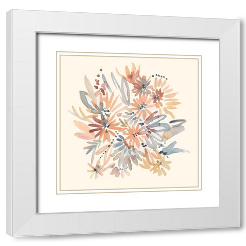 Wallflowers I White Modern Wood Framed Art Print with Double Matting by Zarris, Chariklia