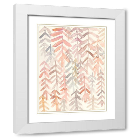 Barberry I White Modern Wood Framed Art Print with Double Matting by Zarris, Chariklia