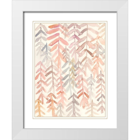 Barberry I White Modern Wood Framed Art Print with Double Matting by Zarris, Chariklia