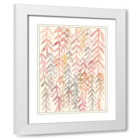 Barberry II White Modern Wood Framed Art Print with Double Matting by Zarris, Chariklia