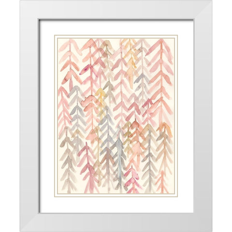 Barberry II White Modern Wood Framed Art Print with Double Matting by Zarris, Chariklia