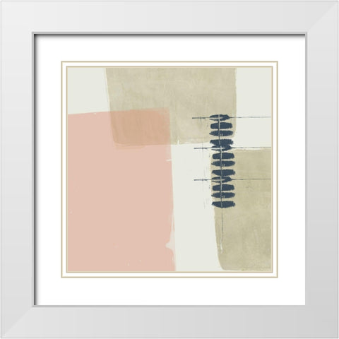 Monotype Abstraction II White Modern Wood Framed Art Print with Double Matting by Goldberger, Jennifer
