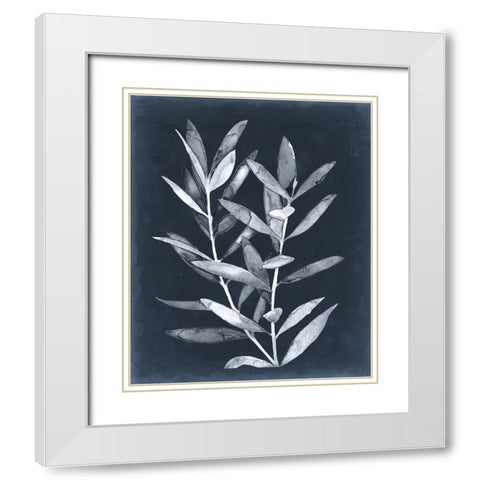 Midnight Leaves II White Modern Wood Framed Art Print with Double Matting by Meagher, Megan