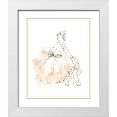 Blush and Grey Fashion II White Modern Wood Framed Art Print with Double Matting by Vess, June Erica