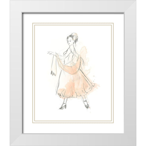 Blush and Grey Fashion IV White Modern Wood Framed Art Print with Double Matting by Vess, June Erica