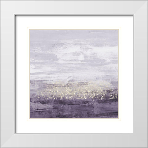 Amethyst Glitter II White Modern Wood Framed Art Print with Double Matting by Goldberger, Jennifer