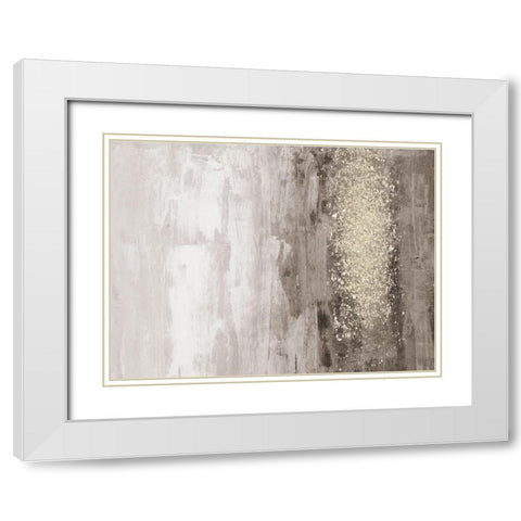 Glitter Rain I White Modern Wood Framed Art Print with Double Matting by Goldberger, Jennifer