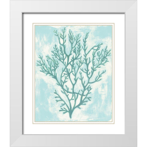 Living Teal II White Modern Wood Framed Art Print with Double Matting by Popp, Grace