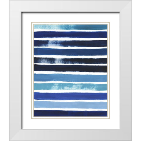 Cobalt Strokes II White Modern Wood Framed Art Print with Double Matting by Popp, Grace