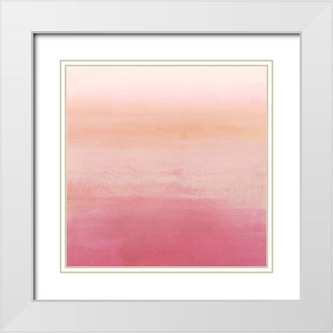 Apricot Ombre I White Modern Wood Framed Art Print with Double Matting by Borges, Victoria