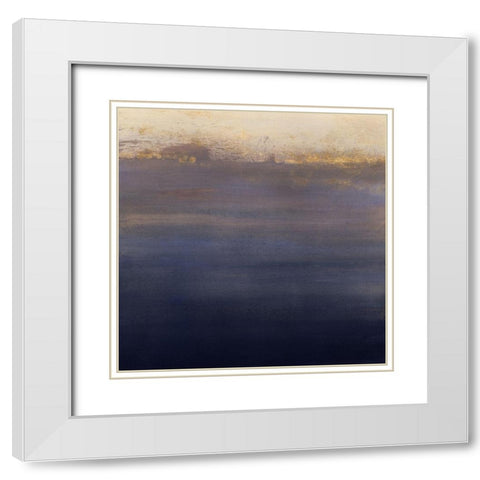 Indigo Sundown I White Modern Wood Framed Art Print with Double Matting by Borges, Victoria