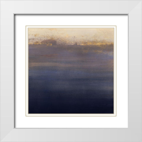 Indigo Sundown I White Modern Wood Framed Art Print with Double Matting by Borges, Victoria