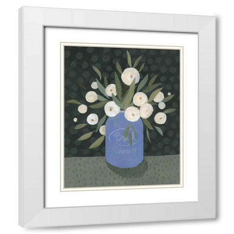 Mason Jar Bouquet II White Modern Wood Framed Art Print with Double Matting by Scarvey, Emma
