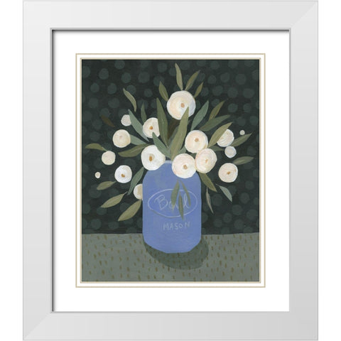 Mason Jar Bouquet II White Modern Wood Framed Art Print with Double Matting by Scarvey, Emma