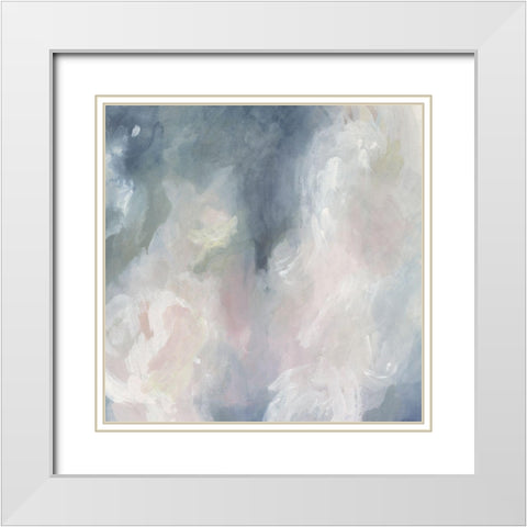 Blue Ambrosia I White Modern Wood Framed Art Print with Double Matting by Borges, Victoria