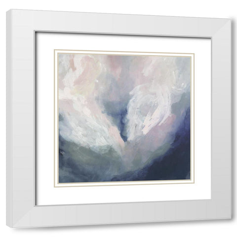 Blue Ambrosia IV White Modern Wood Framed Art Print with Double Matting by Borges, Victoria