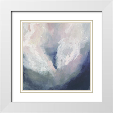 Blue Ambrosia IV White Modern Wood Framed Art Print with Double Matting by Borges, Victoria