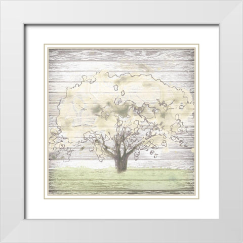 Barn Tree I White Modern Wood Framed Art Print with Double Matting by Vess, June Erica