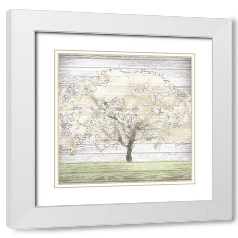 Barn Tree II White Modern Wood Framed Art Print with Double Matting by Vess, June Erica