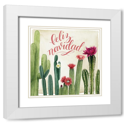 Christmas Cactus I White Modern Wood Framed Art Print with Double Matting by Popp, Grace