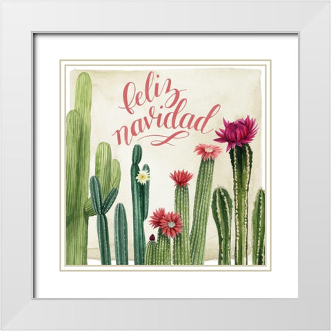 Christmas Cactus I White Modern Wood Framed Art Print with Double Matting by Popp, Grace