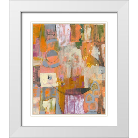 Pretty in Pinks I White Modern Wood Framed Art Print with Double Matting by Daavettila, Tara