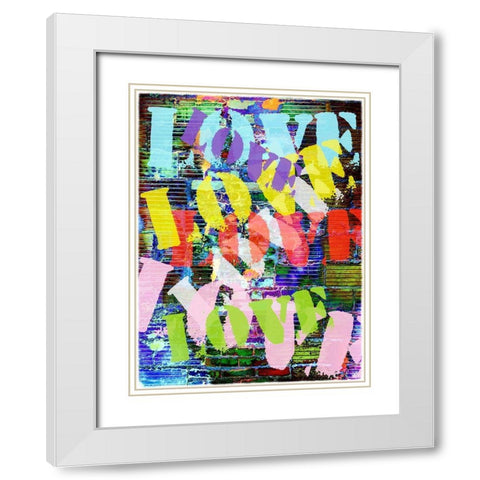 Graffiti Love I White Modern Wood Framed Art Print with Double Matting by Nall, Skip