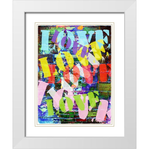 Graffiti Love I White Modern Wood Framed Art Print with Double Matting by Nall, Skip