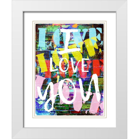 Graffiti Love II White Modern Wood Framed Art Print with Double Matting by Nall, Skip