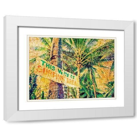 Grunge Beach I White Modern Wood Framed Art Print with Double Matting by Nall, Skip