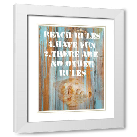 Beach Rules II White Modern Wood Framed Art Print with Double Matting by Nall|Skip