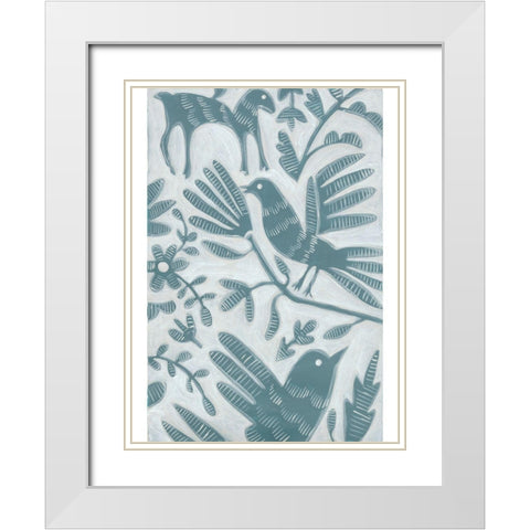 Animal Fair II White Modern Wood Framed Art Print with Double Matting by Zarris, Chariklia