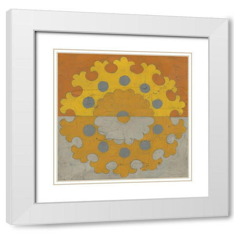 Suzani Shift I White Modern Wood Framed Art Print with Double Matting by Zarris, Chariklia