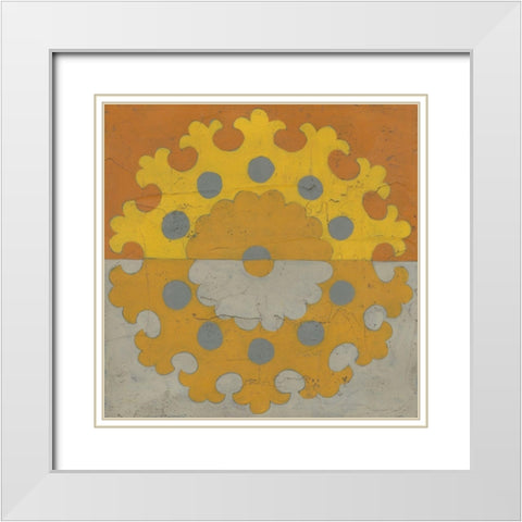 Suzani Shift I White Modern Wood Framed Art Print with Double Matting by Zarris, Chariklia