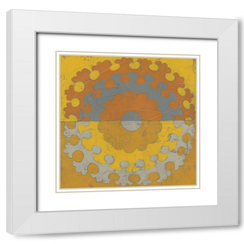 Suzani Shift IV White Modern Wood Framed Art Print with Double Matting by Zarris, Chariklia