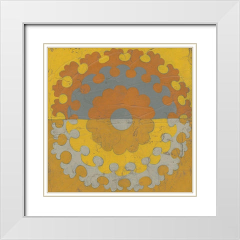 Suzani Shift IV White Modern Wood Framed Art Print with Double Matting by Zarris, Chariklia