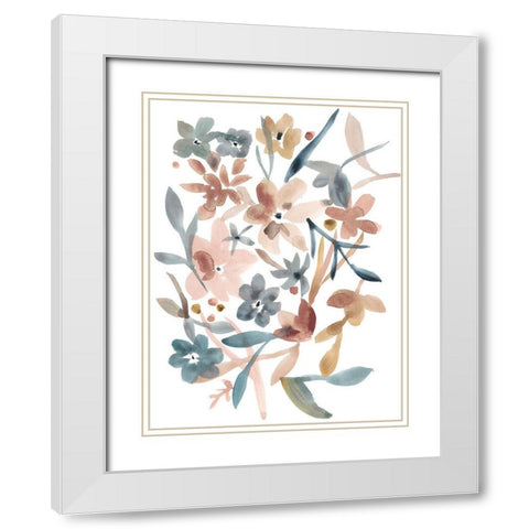Martinique Floral II White Modern Wood Framed Art Print with Double Matting by Zarris, Chariklia