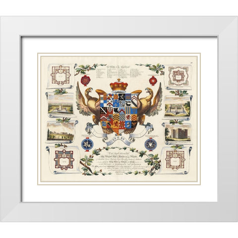 Baronagium Genealogicum  White Modern Wood Framed Art Print with Double Matting by Segar, Sir William