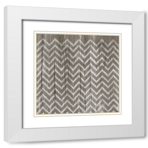 2-UP Weathered Wood Patterns IV White Modern Wood Framed Art Print with Double Matting by Vess, June Erica