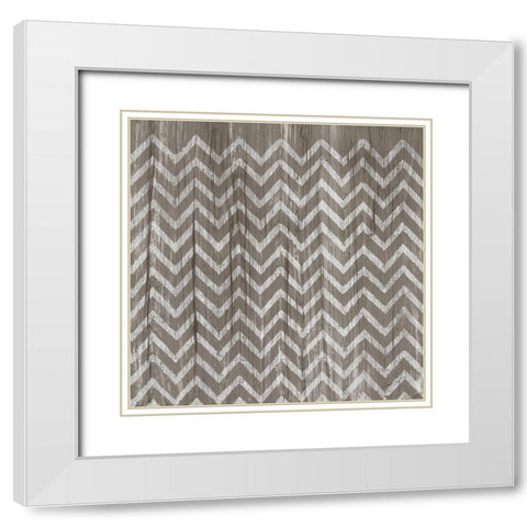 Weathered Wood Patterns IV White Modern Wood Framed Art Print with Double Matting by Vess, June Erica