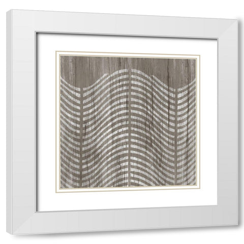 2-UP Weathered Wood Patterns X White Modern Wood Framed Art Print with Double Matting by Vess, June Erica